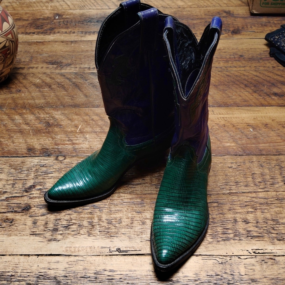 Justin reptile skin colored cowboy boots